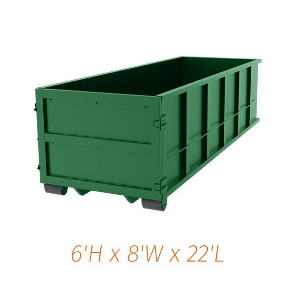 we provide delivery of our 30-yard dumpsters to your designated location